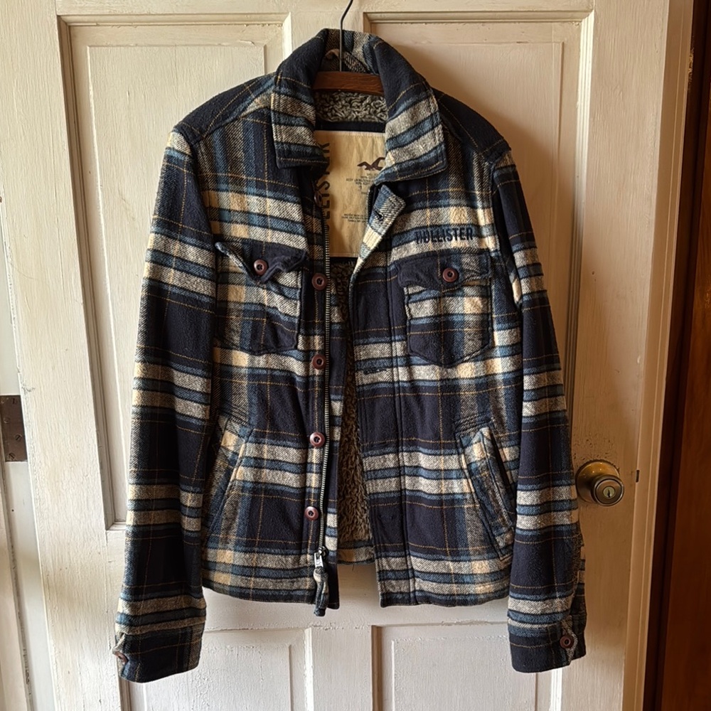 Hollister Men's Blue Plaid Jacket